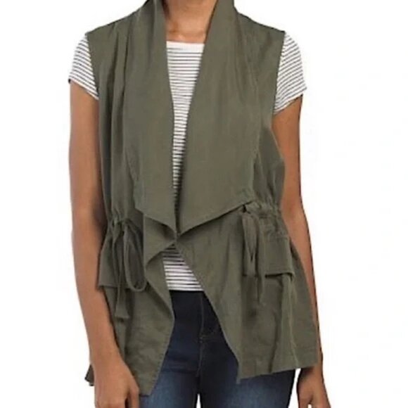 Sanctuary Jackets & Blazers - Sanctuary Linen Style Drape Vest with Pockets Size Small